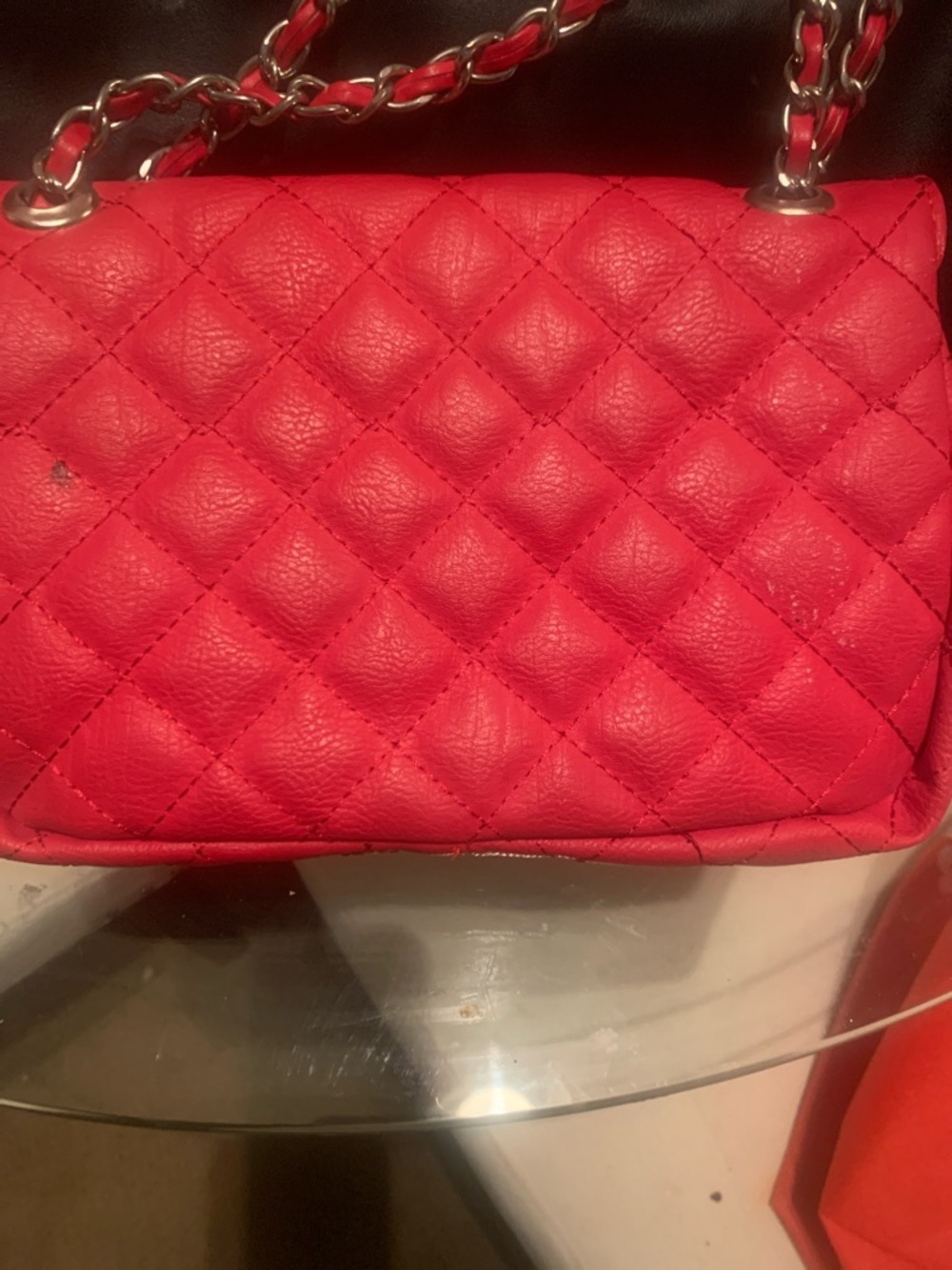 CHANEL Quilted Mini Flap Crossbody Bag in Red Purse is vintage purse open offers - Picture 2 of 6